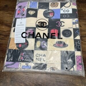 Chanel Uniform Multi Colored Chanel Logos Lined Tote w/Snap Closure New w/ Tags